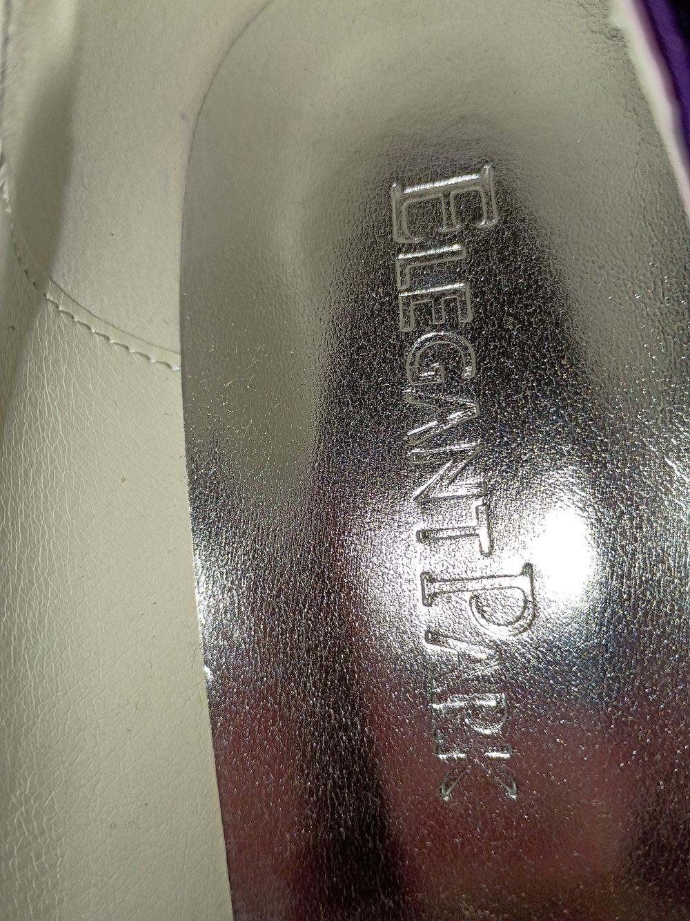 Elegant Park Purple Satin Kitten Heel Pumps with Crystal Accent Size 6.5 NWOT - Picture 4 of 6